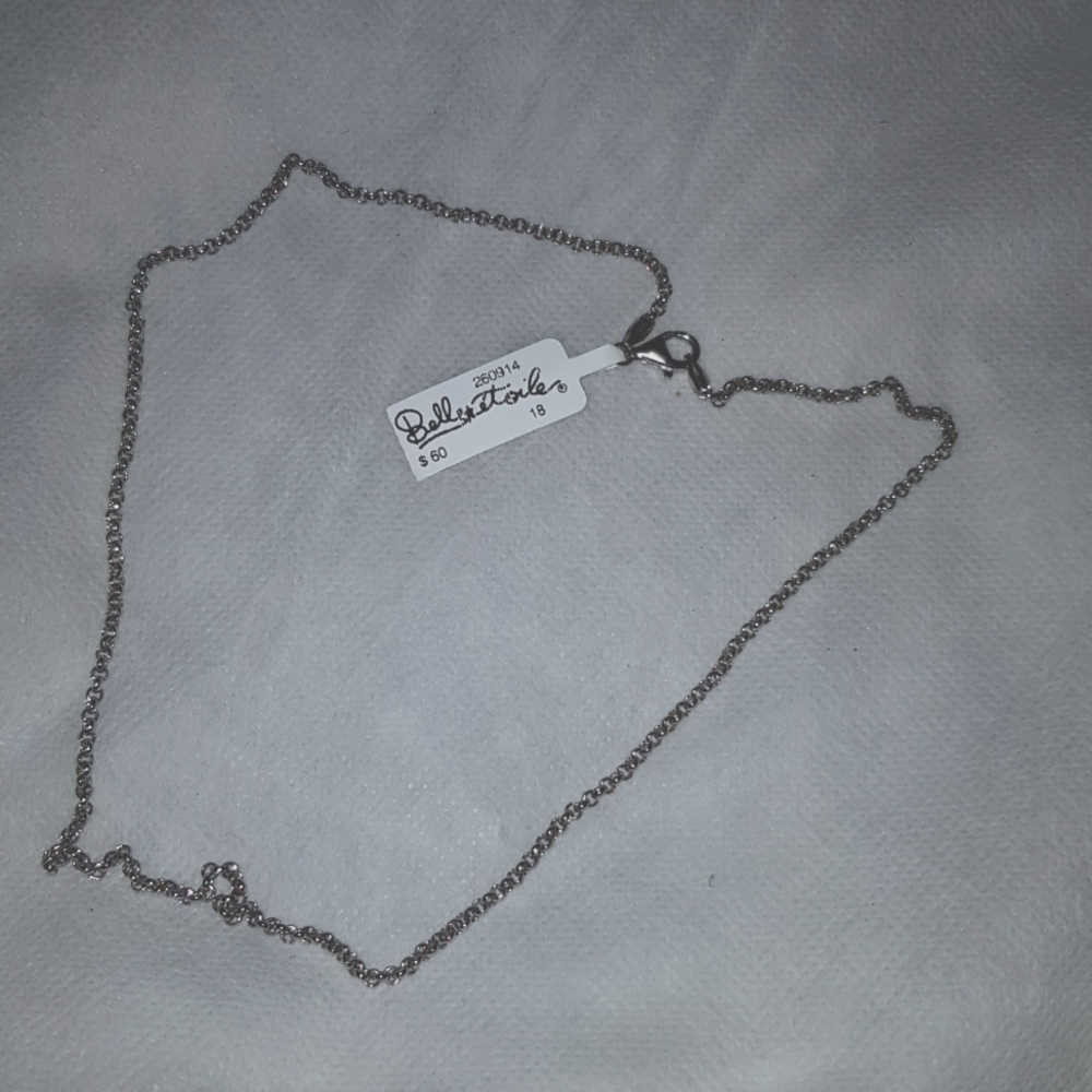 Belle Etoile Sterling Silver Rolo Link Chain